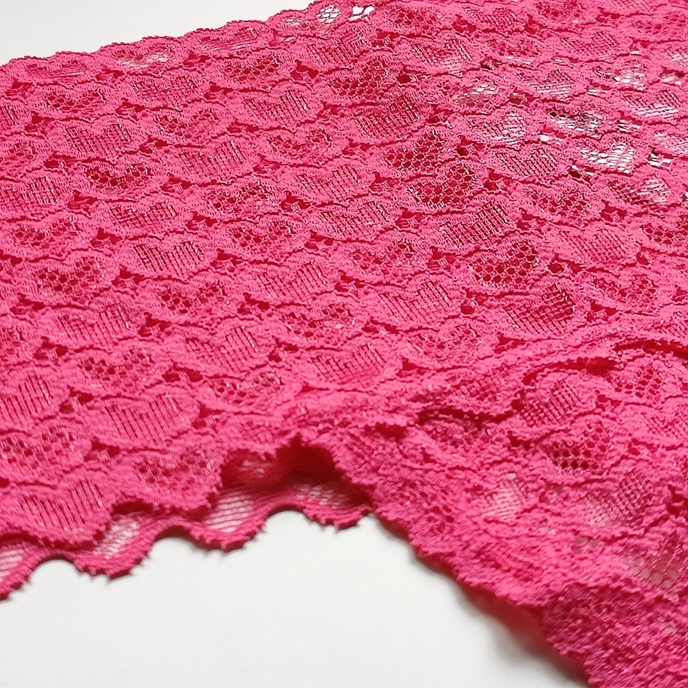 NWT PINK VICTORIA'S SECRET WINK WIDE-WAIST HEART LACE THONG PANTY IN ENCHANTED - Picture 4 of 5